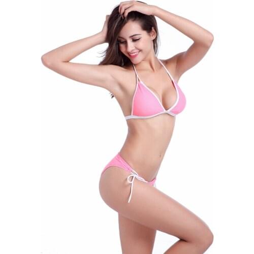 Promotion Contrast-Binding Bikini Set Mini Micro Strappy Swimsuit Transparent Stretch Mesh Swimsuit Sexy Bikini Swimwear 04