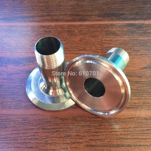 2pcs 1/2" DN15 Sanitary Male Threaded Pipe Fitting to TRI CLAMP (OD 50.5mm) Ferrule Stainless Steel 304