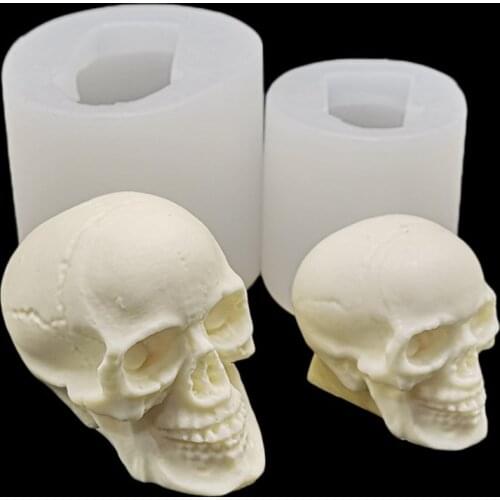 Halloween skull candle silicone mold Halloween Plaster Mold Diy Tools Skull 3D Head silicone mold Halloween decoration tools