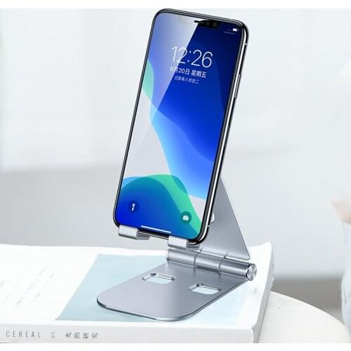 SmartDevil Cell Phone Holder for Desk Adjustable Phone Stand Dock for iPhone 12 Pro Max Foldable Mobile Phone Holder Aluminium