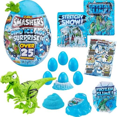 Smashers Dino Ice Age Surprise Egg (with Over 25 Surprises!) by - Raptor Pterodactyl Mammoth Rainbow Unicorn Doll Gift Toy