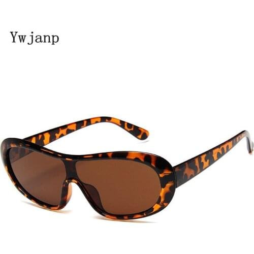Ywjanp vintage Oversized Oval Sunglasses Men Women Brand Designer Piece Sun glasses Show Big Frame Windproof Sunglass for women