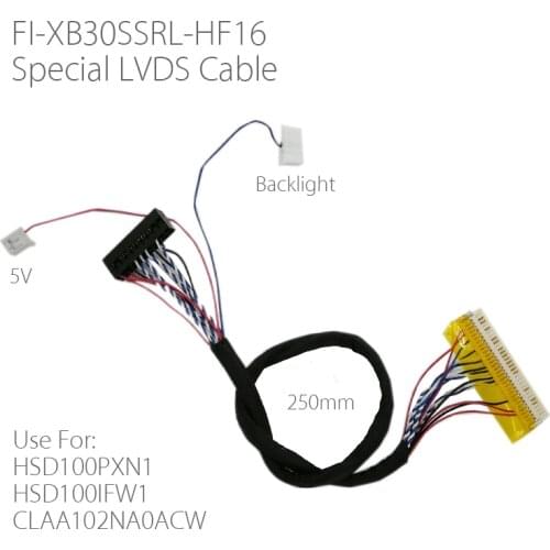 Special 1ch 6bit 30pins lvds cable FI-XB30SSRL-HF16 For HSD100PXN1 CLAA102NA0ACW HSD100IFW1 With LED Driver 250mm LCD Controller