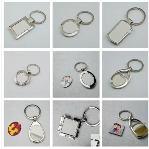 Sublimation blank metal key chain hot transfer printing diy custom consumables blank custom key chains 100pieces/lot 21styless