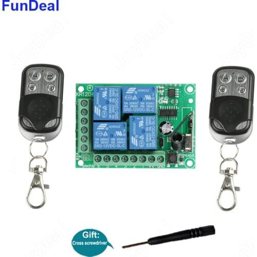 433MHz Universal Wireless RF Remote Control Switch DC 12V 4CH relay Receiver Module With 4 channel RF Remote 433 Mhz Transmitter