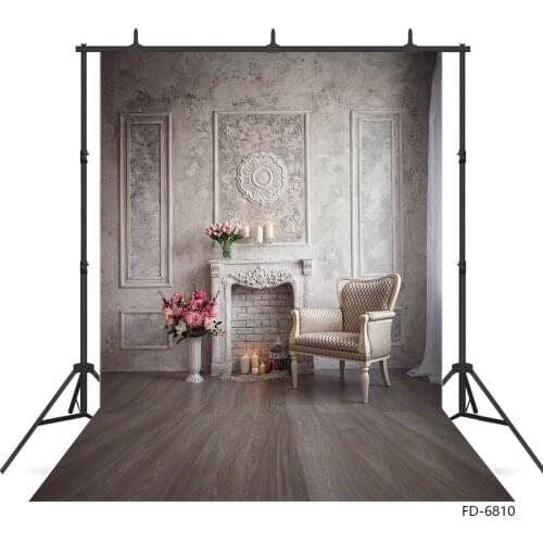 Vintage Room Fireplace Flowers Photographic Backgrounds Vinyl Backdrops Photo Studio for Children Baby Portrait Dolls Photoshoot