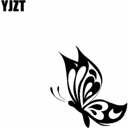 YJZT 15CM*15.8CM Dazzling Butterfly Beautiful Vinyl Decal Car Sticker Black/Silver C19-0500