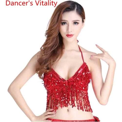 Western Belly Dance Sequins Tassel Sling Bra DS Dance Nightclub Clothes for Women Lady Indian Oriental Dancing Costume Outfits