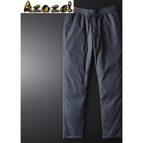 Azazel Winter Mens Down Pants Luxury Keep Warm And Wear Outdoors Casual Man Down Pants Plus Size 4xl Solid Thick Male Pants
