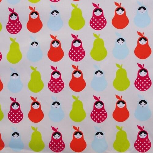 1 yard Cotton/Polyester blend Fabric for sewing pathwork, dress, cloth, bedding - doll and pear (width=140cm)