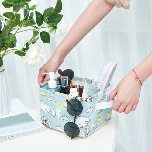 4 Models Square Storage Box Home Cute White Bear Waterproof Organizer Desktop Cosmetics Towels Underwear Toys Sundries Basket