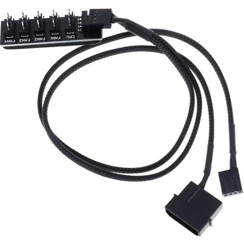 40 cm 1 to 5 4-pins PWM CPU Cooler/ Case/ Chassis Cooling Fan Power Cable Hub Splitter Adapter