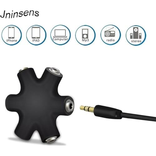 3.5mm Hexagon Shape Earphone Adapter Male To Female Audio Output Share Distributor Headphone Splitter Extension Line Splitter