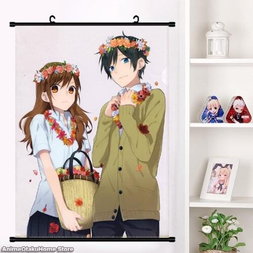 Anime Horimiya Hori-san to Miyamura-kun Kyoko Hori Izumi Miyamura Cosplay Wall Scroll Mural Poster Wall Hang Poster Home Decor