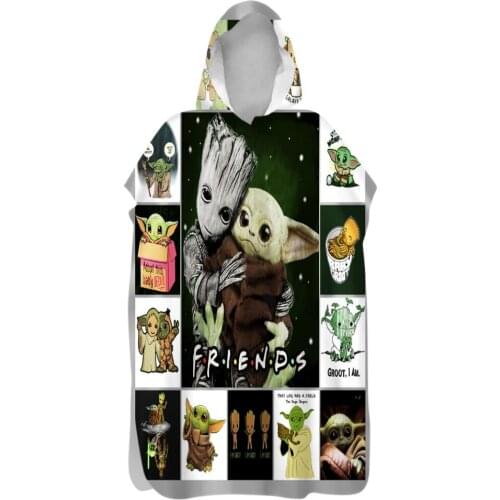 Disney Star Wars Baby Yoda Bath Towel Blanket Hooded cape beach towel Swim Bathrobe cloak for Child Kids Adult Fitness clothes