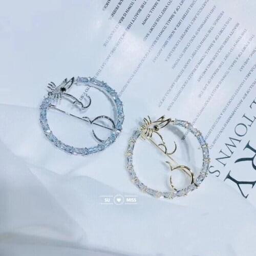 Free Shipping Gold Silver Color Rhinestone Mouse Rat Brooches Women Cute Animal Casual Party Brooch Pins New Year Gifts