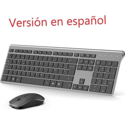 Spanish Layout USB Wireless Keyboard and Mouse set 2.4GHz Ergonomic Scissor Foot Design For Apple Windows TV