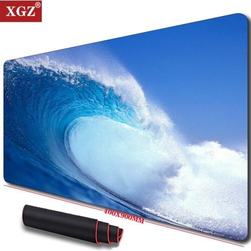 XGZ Ocean Wave Big Mouse Pad 900x400x2mm Computer Game Player Table Mat Rubber Non-slip Seam Wholesale Csgo Omputer Mat