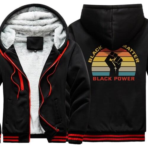 Black Lives Matter 2020 New Arrival Thicken Jackets Mens Long Sleeve Hooded Harajuku Casual Tops Retro Hipster sudadera hombre