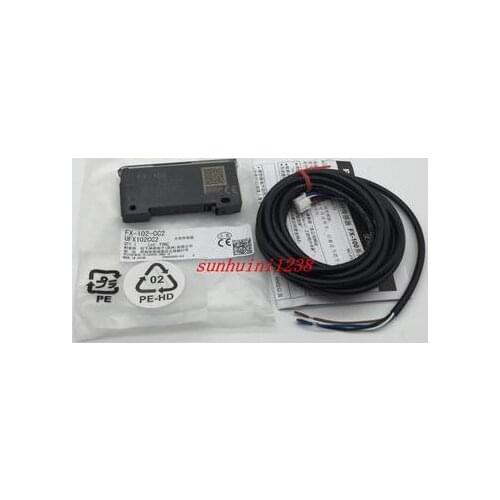 FX-102-CC2 Long Sensing Range Digital Fiber Optic Amplifier - NPN - 2m Cable Included