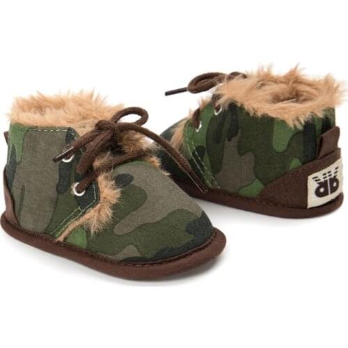 Baby Winter Boots Newborn Infant Toddler Kids First Walkers Warm Girls Boys Soft Sole Anti-Slip Prewalker Baby Shoes Camouflage