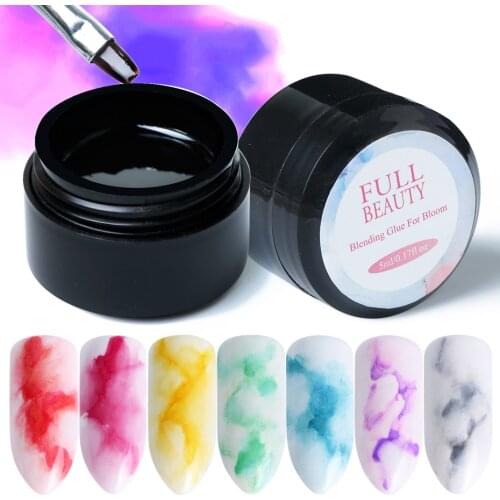 5ml Blooming DIY Nail Gel Clear Watercolor Smoke Effect Flower Gel Polish Smudge Bubble Nail Art Manicure UV Gel Varnish JI1551
