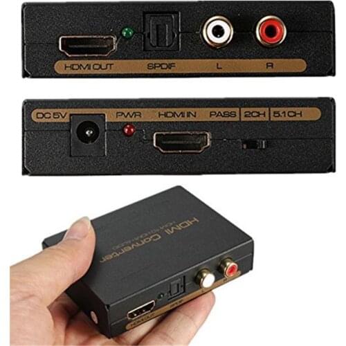 HDMI to HDMI + SPDIF + RCA L/R Audio Extractor Converter Sound Audio