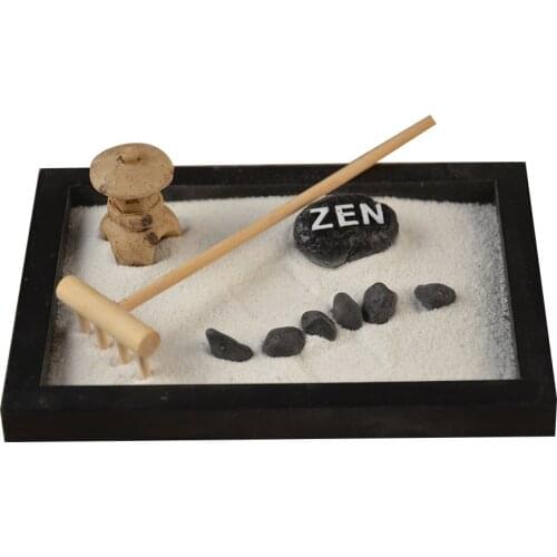 Delicate Elaborately Statue Buddha Zen Garden Sand Meditation Peaceful Relax Decor Set Spiritual Zen Garden Kit Decoration Set