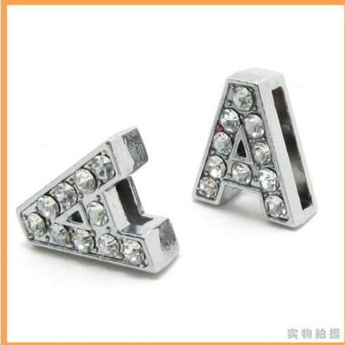 FASHIONAL! 8mm 50pcs *A* Slide letters Wear letters Fit Wristbands or Pet Collar DIY Accessories