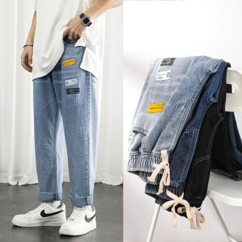 Mens Cozy All-match Blue Jeans 2021 New Korean Fashion Straight Pants Harajuku Jeans Baggy Belt High Quality Male Denim Pants