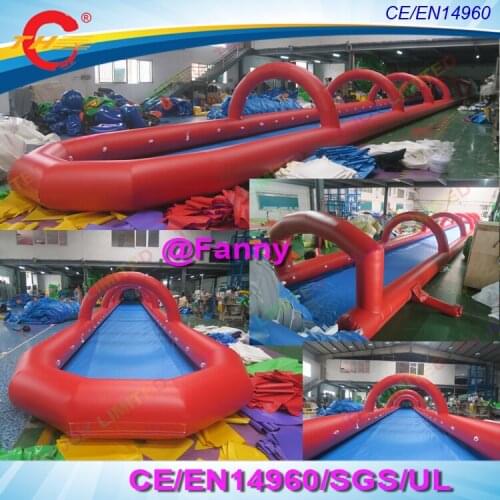 Outdoor 60m long water sliding inflatable slip N slide the city inflatable water slide wet sliding tunnel,free air ship to door