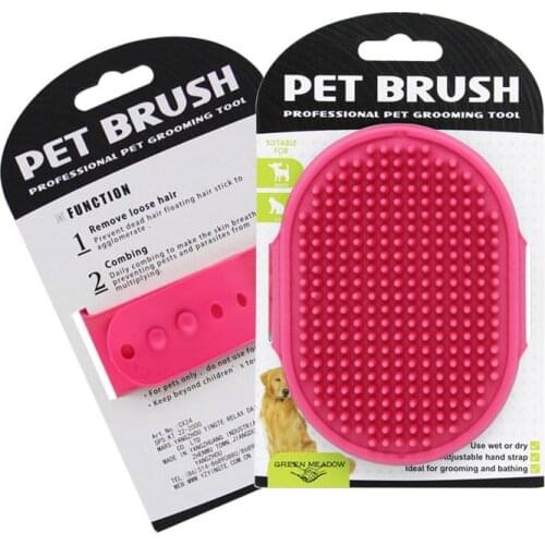 Pet Hair Remover Glove Brush Dog Cat Massage Bath Brush Comb Cleaner Glove For Dog Cat Wash Tool Soft Silicone Bristles Supplies