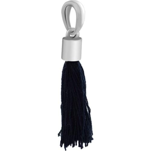 Fits Pandora Bracelet Genuine 925 Sterling Silver Black Fabric Tassel Dangle Charm Beads for Jewelry Making kralen Wholesale
