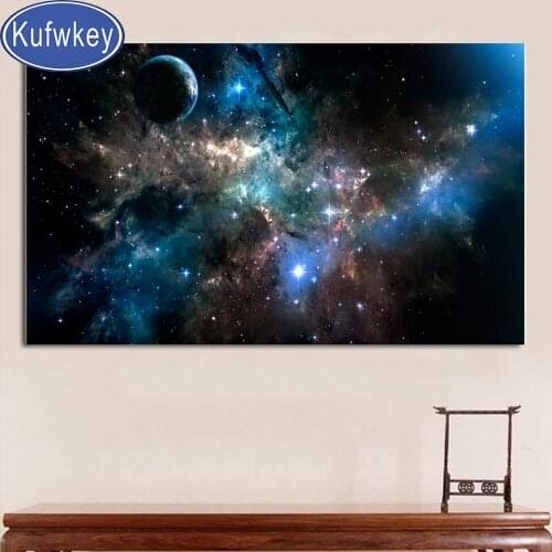 Full square Round diamond painting Planet Snow Lake Galaxy 5d Pictures Of Rhinestones embroidery diamond mosaic Space scenery