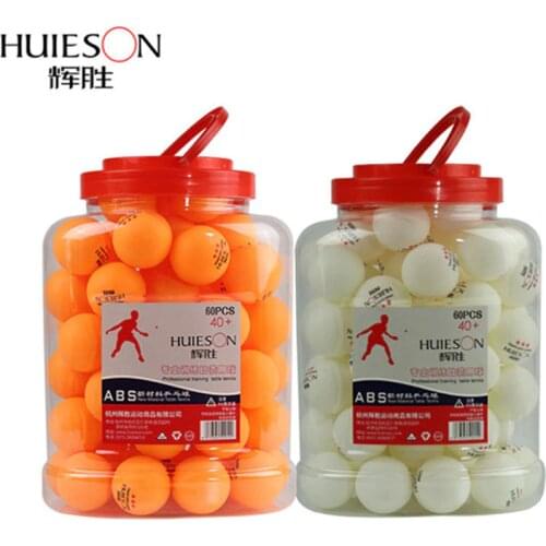 Huieson 60pcs/barrel Professional 3 Star Table Tennis Balls 40+mm 2.8g ABS Plastic Ping Pong Ball Yellow White for Club Training