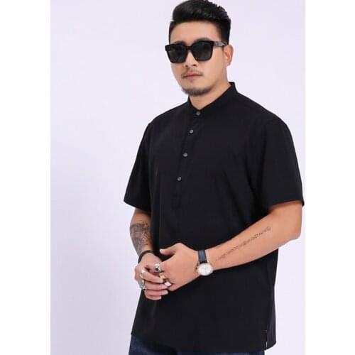 Extra XL Menswear Mens Short Sleeve Shirt Business Casual Loose Fat Guy Short Sleeve Shirt for Men Plus Size Men Clothing