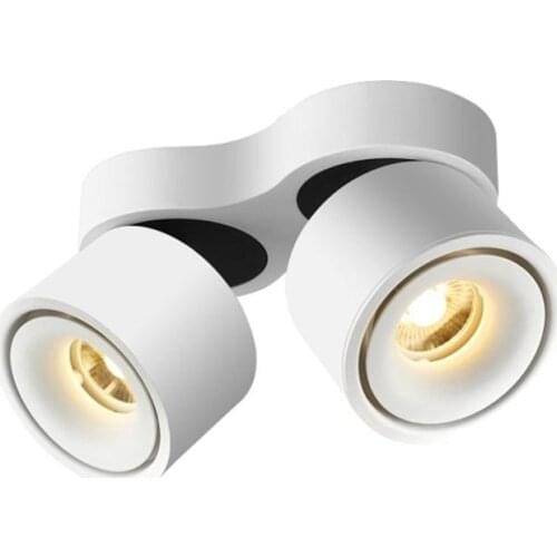 Dimmable Super Bright Rotating LED Downlights 20W 24W 30W 36W COB LED Ceiling Spot Lights 90-260V LED Wall Lamp Indoor Lighting