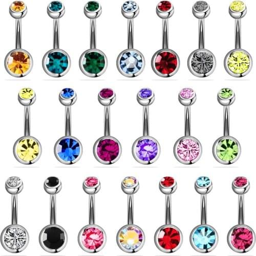10PCS Stainless Steel Piercings 14G Navel Piercings Belly Button Piercing Dangle Earrings Belly Bar Sexy Body Piercing Jewelry