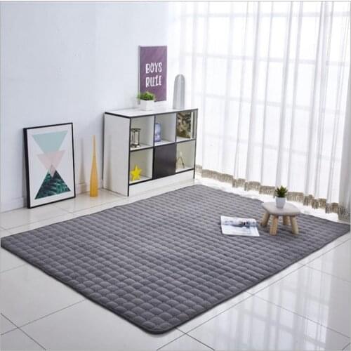Modern Carpets For Living Room 2021 Thick Coral Fleece Thread Lattice Balcony Mat Childrens Room Carpet Game Soundproof Rugs