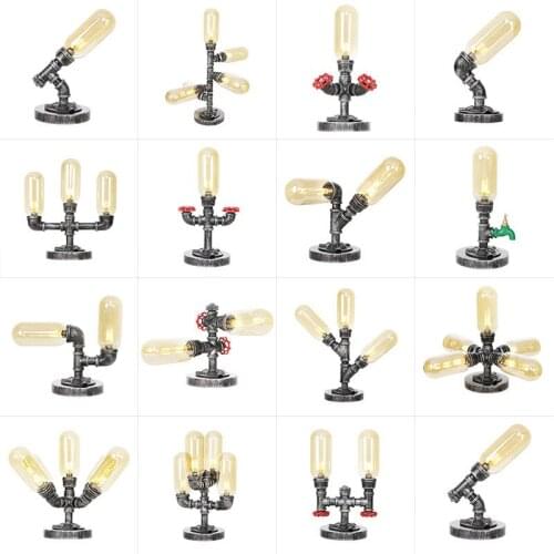 Dining room, living room, bedroom, bedside, simple personality, industrial style, bar, iron water pipe, table lamp