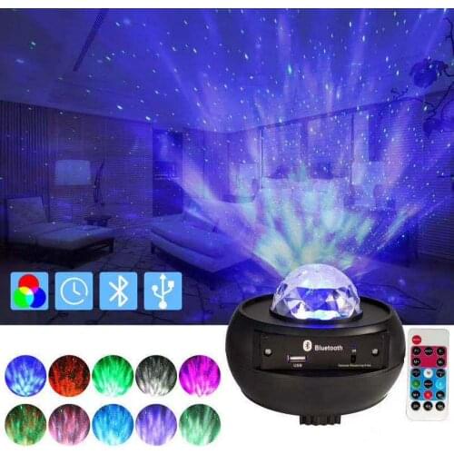 USB Starry Sky Night Light Projector Bluetooth Voice Control Music Player Romantic Night Light