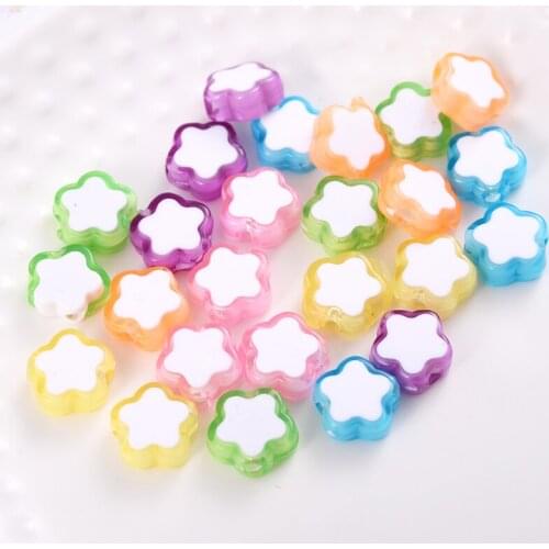50-200Pcs Acrylic Beads Cartoon Cute Star Flower Shape with Hole Loose Spacer Beads for Jewelry Making Diy Crafts Accessories