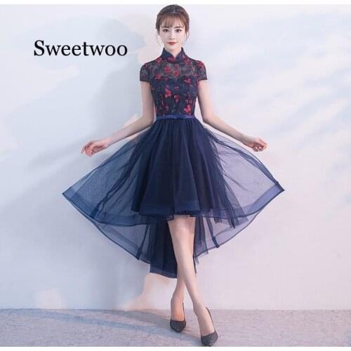 Autumn and winter 2020 banquet short retro long retro Chinese modified cheongsam party dress Vestido de novia