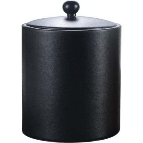 1.3L Stainless Steel Ice Bucket Leather Ice Bucket European Style Wine Red Wine Bar KTV Supplies Champagne Bucket