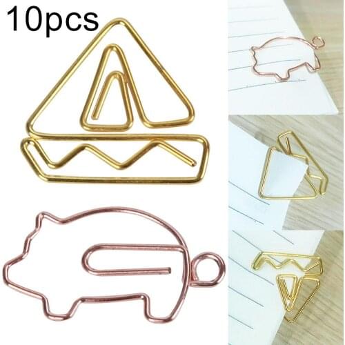 10Pcs Cute Pig Diamond Shape Bookmark Paper Clip Pin Home School Students Office Stationery Random Color