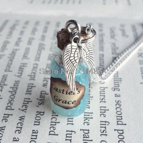 12pcs/lot Castiels Grace Bottle Necklace Decoration Keyring inspired Supernatural