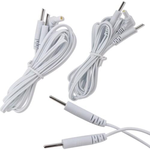 2Pcs 2 in 1 Head 2.5mm Double Plug Type Electrode Cable Line Wire For Tens Acupuncture Electrical Nerve Muscle Stimulator 1.5M