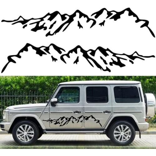 50% Dropshipping!2Pcs Mountain Range Pattern Waterproof Car Side Door Decorative Decal Sticker