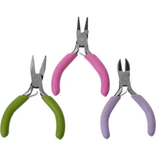 3pcs/set Mini Jewelry Beads Making Tools Pliers Beading Line Chain Cutter DIY Kit Hand Tools Pliers