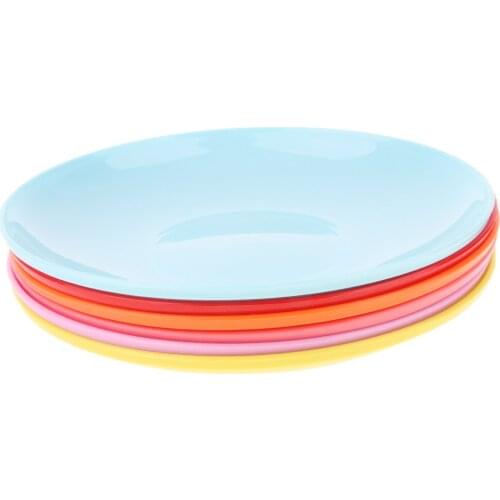 6Pcs 6.5inch Multiple Color Dinner Plates, Kitchen Cutlery Dinnerware Salad Dishes, Non-slip Design